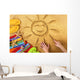Summer Beach Smiling Sun Wall Decal