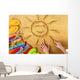 Summer Beach Smiling Sun Wall Decal