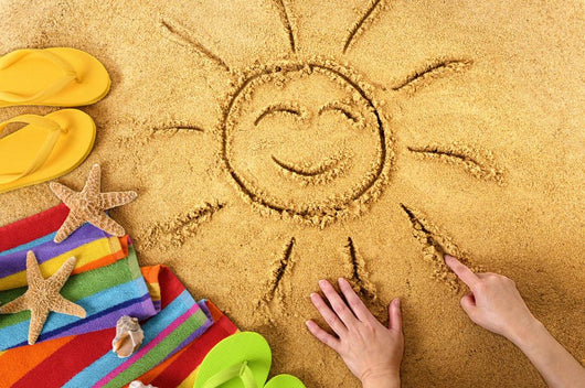 Summer Beach Smiling Sun Wall Decal