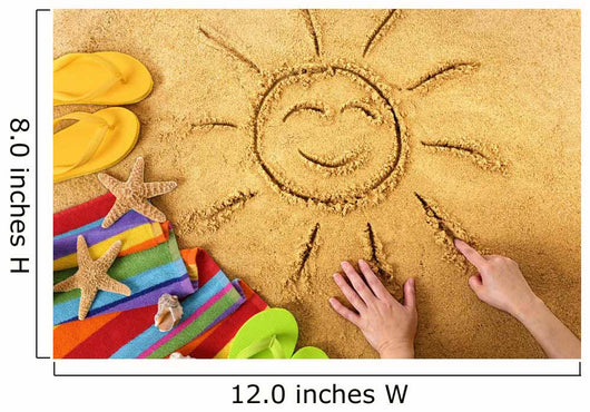 Summer Beach Smiling Sun Wall Decal