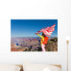Woman Holding Us Flag Wall Decal