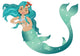 Sea Green Mermaid Wall Decal