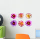 Six Dahlia Flowers Wall Decal