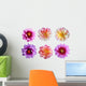 Six Dahlia Flowers Wall Decal