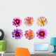 Six Dahlia Flowers Wall Decal