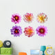 Six Dahlia Flowers Wall Decal