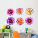 Six Dahlia Flowers Wall Decal
