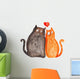 Cats Love Watercolor Illustration Wall Decal