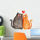 Cats Love Watercolor Illustration Wall Decal
