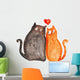 Cats Love Watercolor Illustration Wall Decal