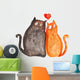 Cats Love Watercolor Illustration Wall Decal