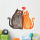 Cats Love Watercolor Illustration Wall Decal