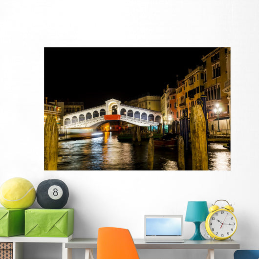 Ponte Rialto Night Venice Wall Decal