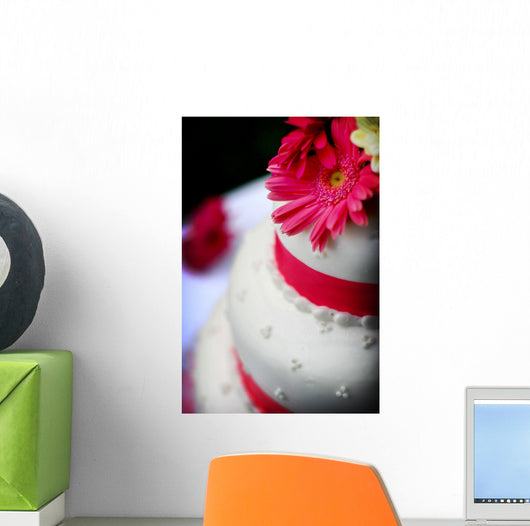 Wedding Cake with Flower Wall Decal
