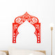 Red Indian Arch White Wall Decal