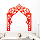 Red Indian Arch White Wall Decal