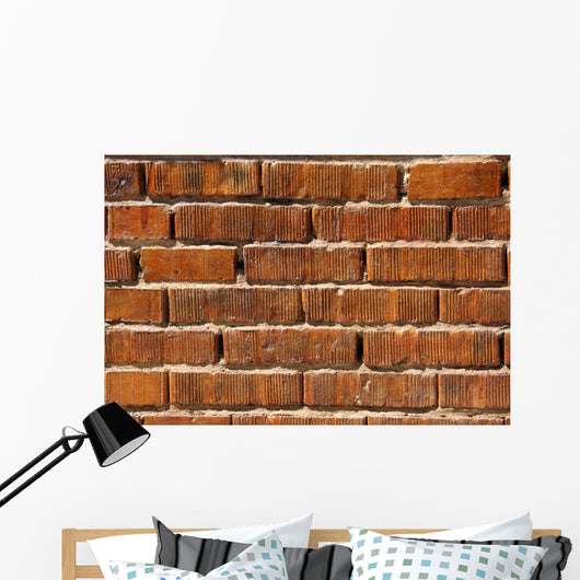 Bright Orange Bricks Wall Decal