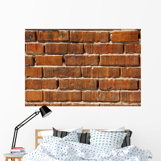 Bright Orange Bricks Wall Decal