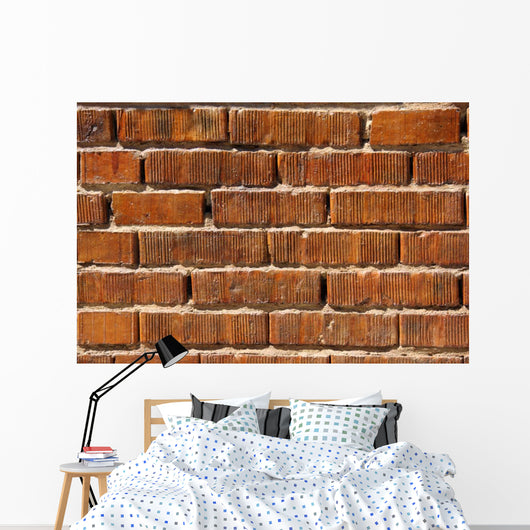 Bright Orange Bricks Wall Decal