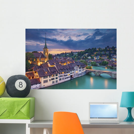 Dramatic Bern Switzerland Sunset Wall Decal