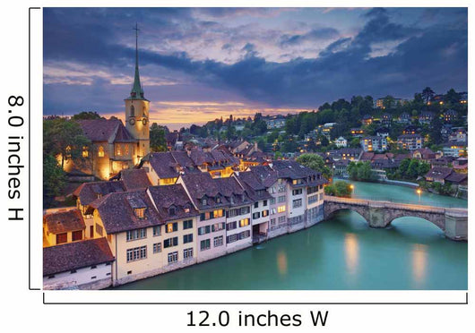 Dramatic Bern Switzerland Sunset Wall Decal