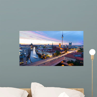 Skyline Berlin Blick Auf Wall Decal shown on a wall