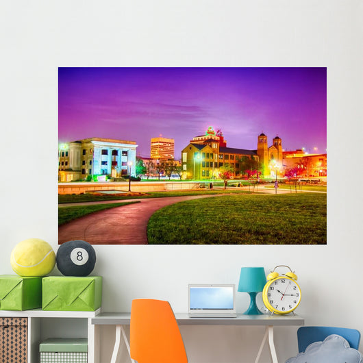 Topeka Kansas Downtown Night Wall Decal