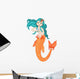 Orange Tailed Mermaid Wall Decal