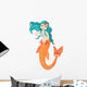 Orange Tailed Mermaid Wall Decal