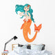 Orange Tailed Mermaid Wall Decal