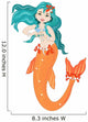 Orange Tailed Mermaid Wall Decal