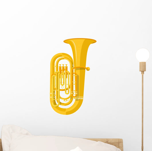 Colored Flat Style Tuba Wall Decal