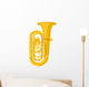 Colored Flat Style Tuba Wall Decal