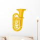 Colored Flat Style Tuba Wall Decal