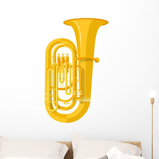 Colored Flat Style Tuba Wall Decal