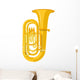 Colored Flat Style Tuba Wall Decal
