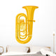 Colored Flat Style Tuba Wall Decal