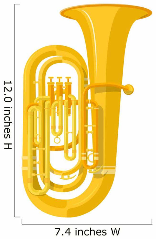 Colored Flat Style Tuba Wall Decal