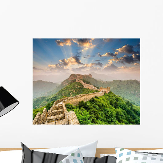 Great Wall China with Sun Rays Wall Decal
