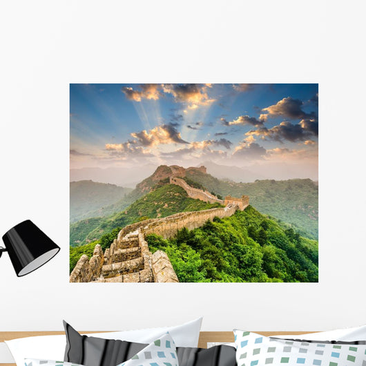 Great Wall China with Sun Rays Wall Decal