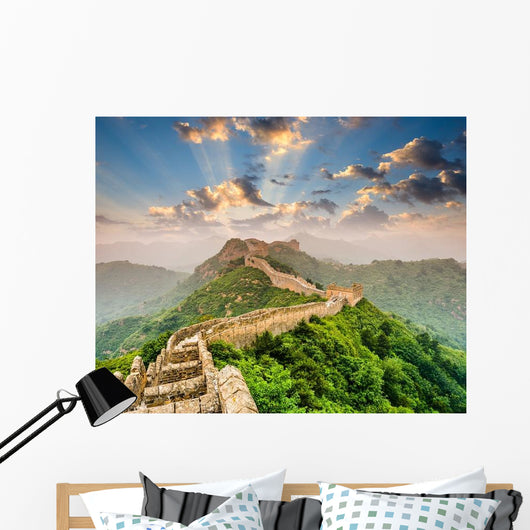 Great Wall China with Sun Rays Wall Decal