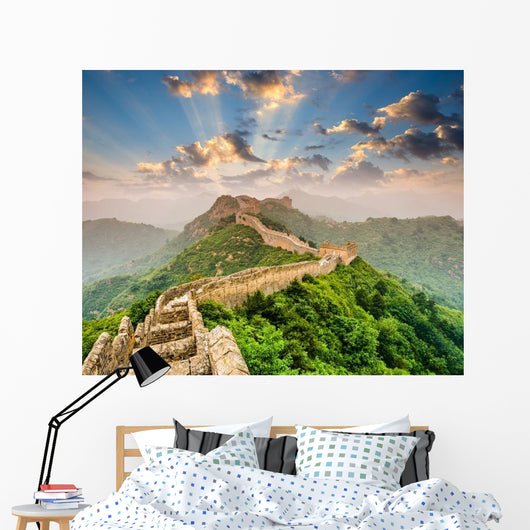 Great Wall China with Sun Rays Wall Decal