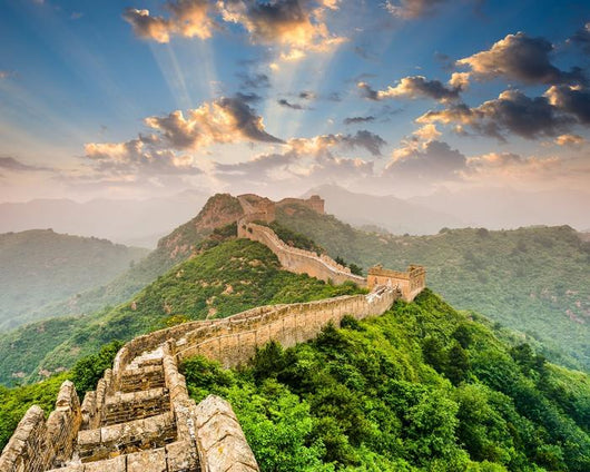 Great Wall China with Sun Rays Wall Decal