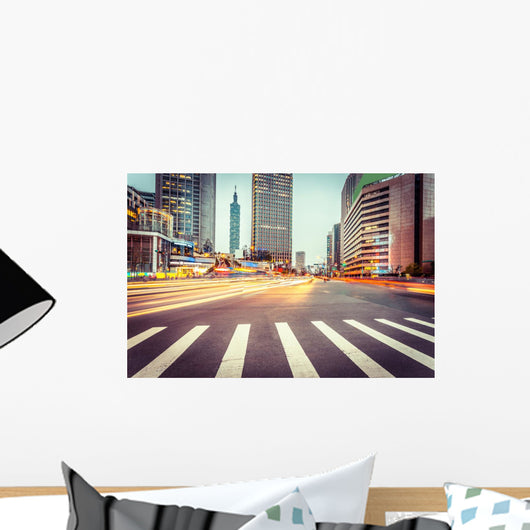 Light Trails Modern City Wall Decal