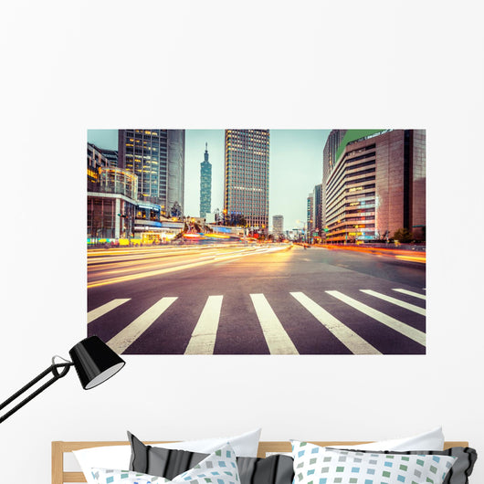 Light Trails Modern City Wall Decal