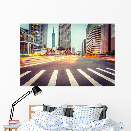 Light Trails Modern City Wall Decal