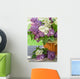 Colorful Lilac Flowers Basket Wall Decal