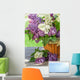 Colorful Lilac Flowers Basket Wall Decal