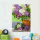Colorful Lilac Flowers Basket Wall Decal
