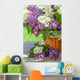Colorful Lilac Flowers Basket Wall Decal